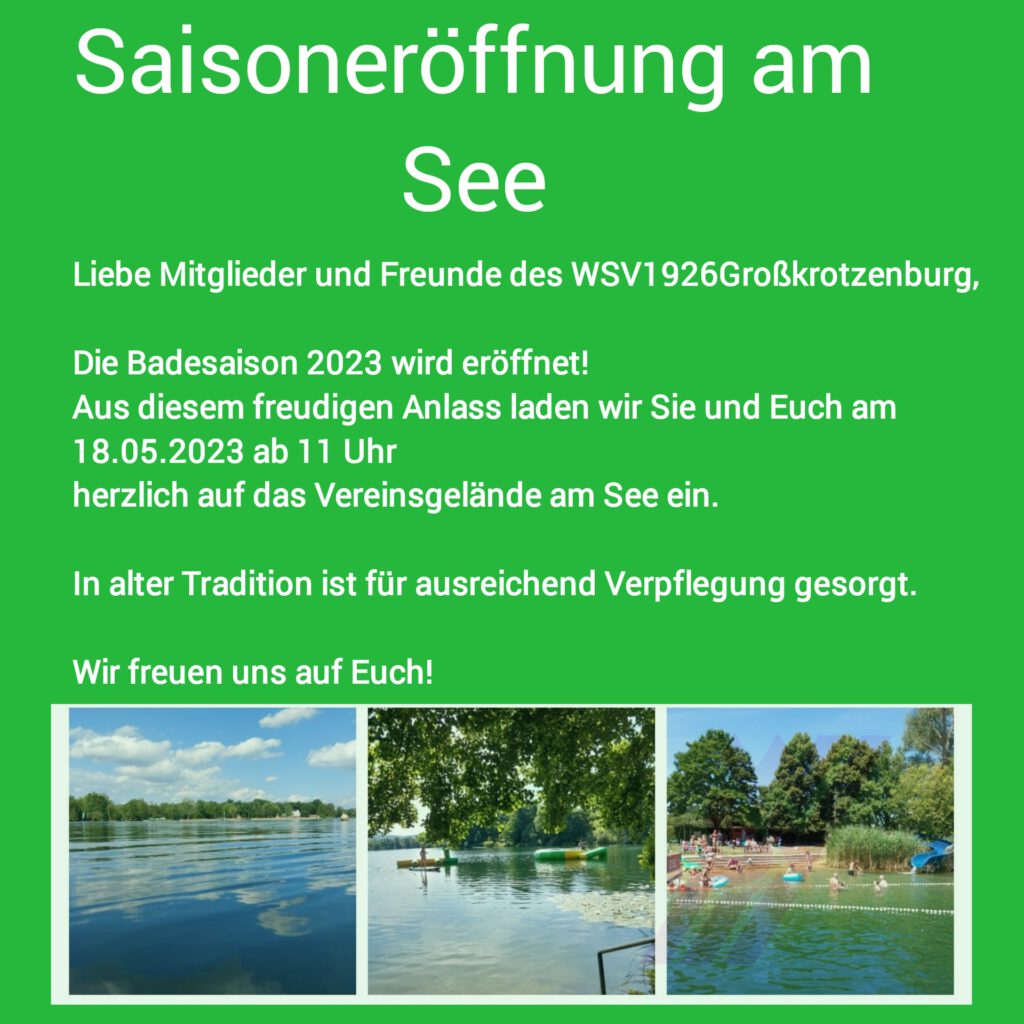 Saisoneröffnung am 18. Mai ab 11:00 Uhr
